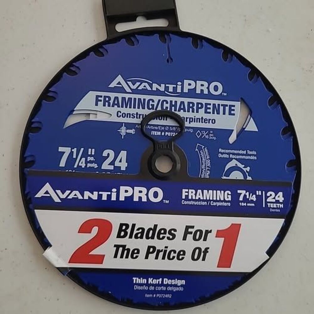 Avanti-Pro 7-1/4 in. x 24 Teeth Medium Duty Framing Saw Blade (2-Pack) Wood